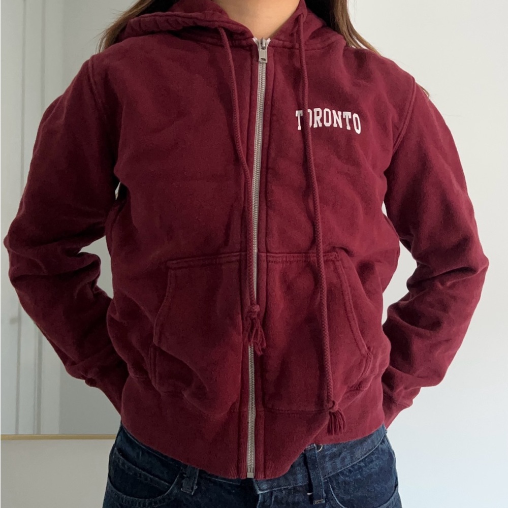 Brandy Melville Toronto Dark Red Hoodie